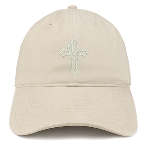 Stitchfy Cross and Dove Embroidered Brushed Cotton Dad Hat Cap