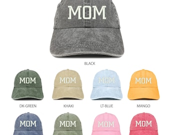 Stitchfy Mom Embroidered Pigment Dyed Low Profile Cotton Cap