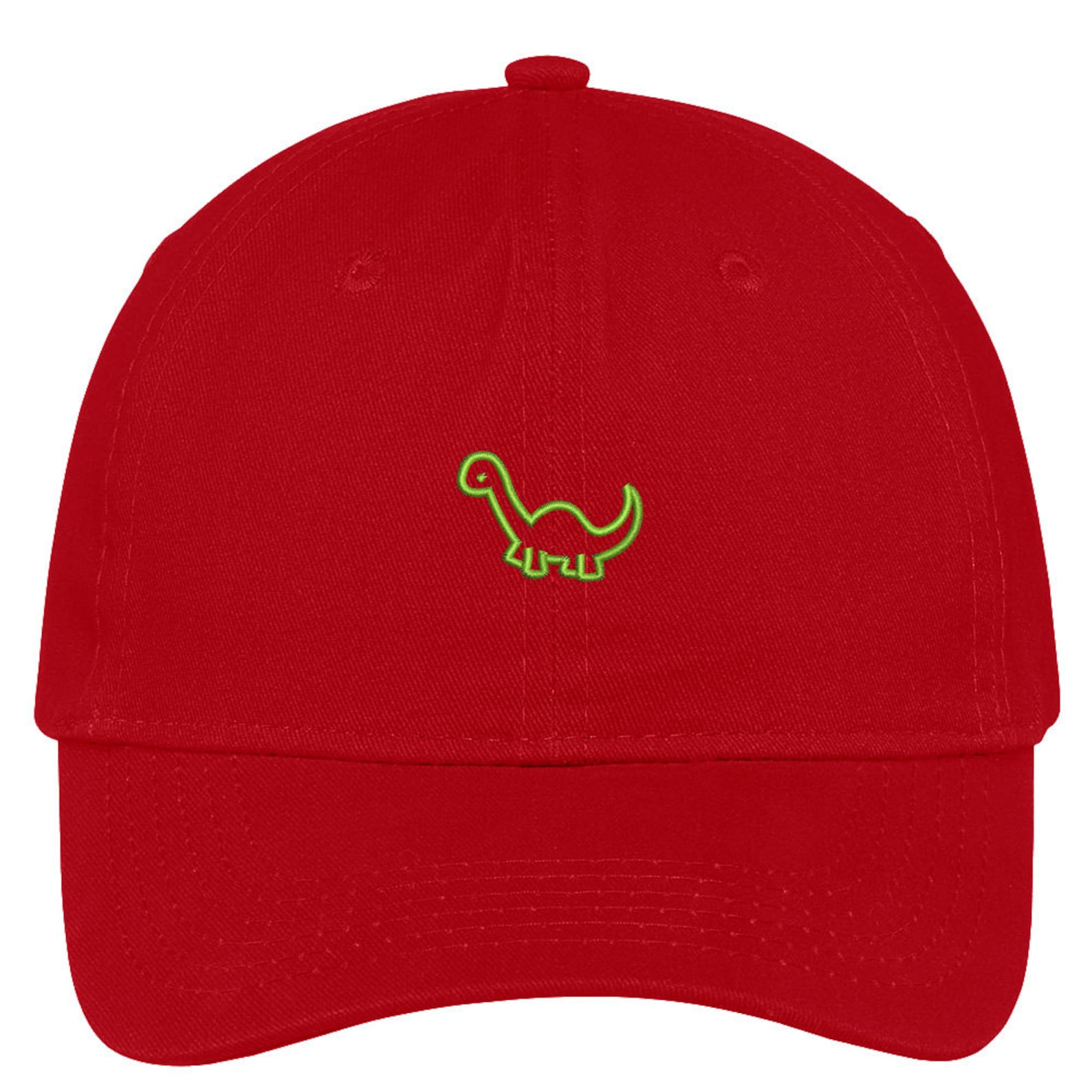 Dinosaurs Embroidered Dad Hat - Stone Color Premium Cotton Low Profile Cap