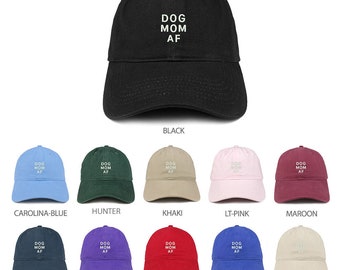 Stitchfy Dog Mom AF Embroidered Soft Cotton Dad Hat