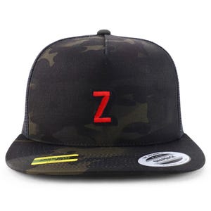 Gorra de camionero de 5 paneles con parche Z del alfabeto de Stitchfy (SF-AP0113-FLX-6006)