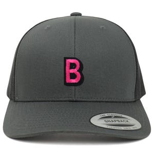 Gorra de malla de camionero de 6 paneles con parche del alfabeto B de Stitchfy (SF-AP0089-FLX-6606)