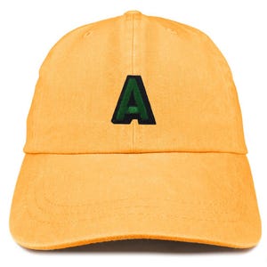 Gorra de béisbol lavada con parche del alfabeto A de Stitchfy, teñida con pigmentos (SF-AP0088-MGC-7601)