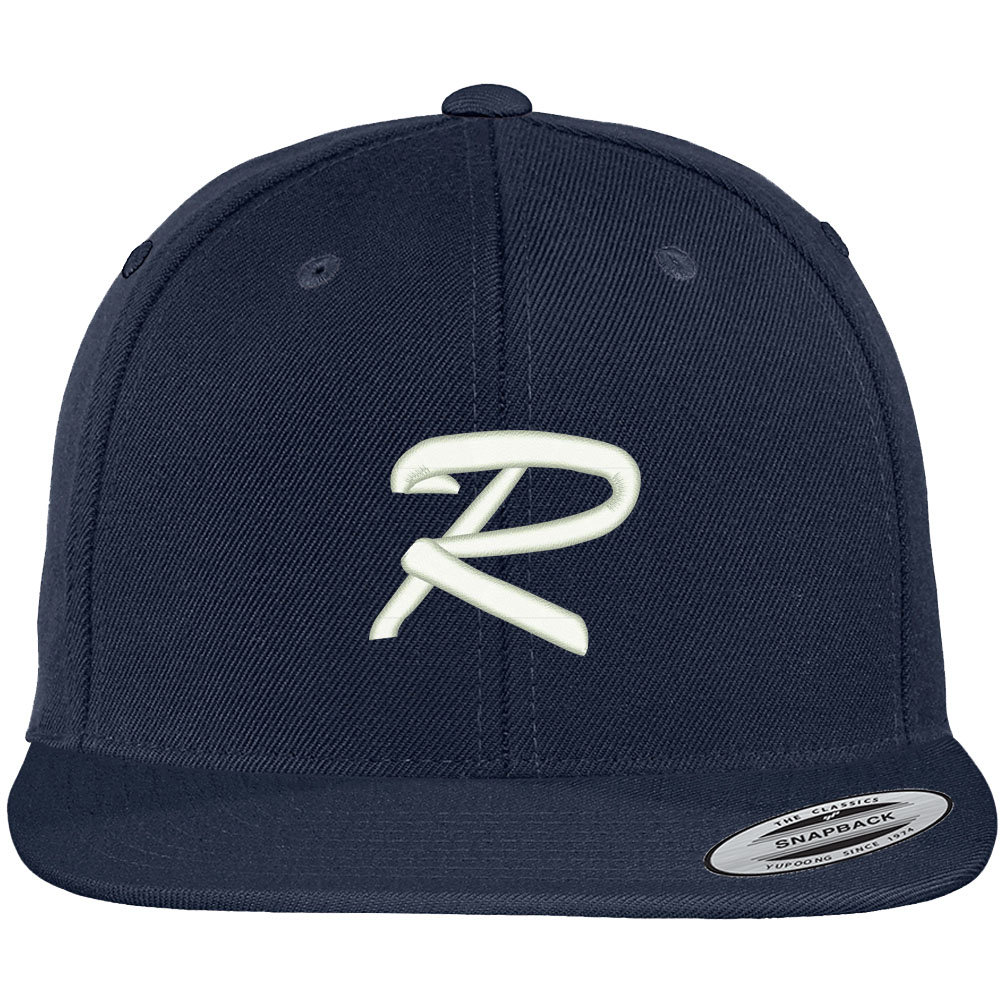 Letter R Hat Stitchfy Letter R Brushed Script Embroidered Flat Bill Snapback ...