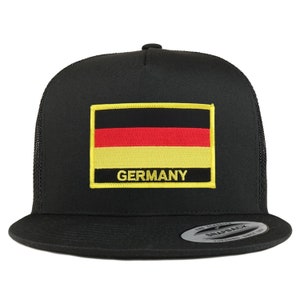 Stitchfy Germany Flag 5 Panel Flatbill Trucker Mesh Cap