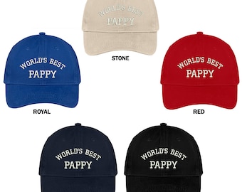 Stitchfy World's Best Pappy Embroidered Low Profile Soft Cotton Baseball Cap