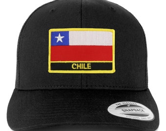 Stitchfy Chile Flag Patch Retro Trucker Mesh Cap