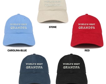 Stitchfy World's Best Grandpa Embroidered Low Profile Soft Cotton Baseball Cap