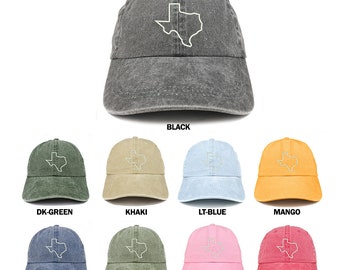 United States Outline Map Embroidered Washed Cap United States Outline Map Embroidered Washed Cap