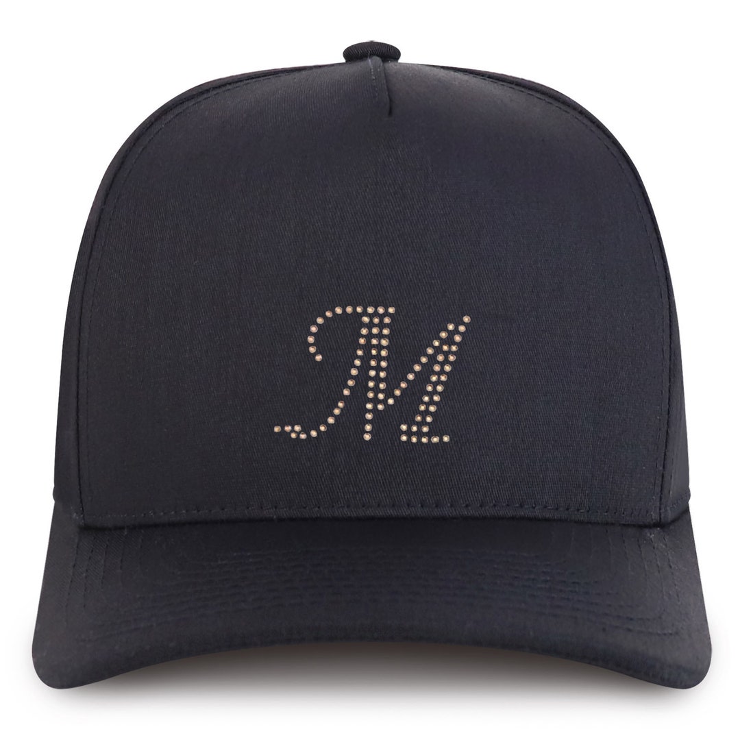 Stitchfy Letter M Rhinestone Patch 5 Panel Cotton Baseball Cap (SF ...
