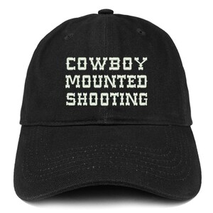 Pop Embroidered Low Profile Baseball Cap - 100% Brushed Cotton Twill, Adjustable Strap, Unstructured (Black) - View #2