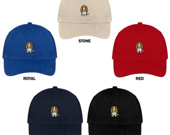 Men's Basset Hound Embroidered Dad Hat - 100% Washed Cotton Baseball Cap With Adjustable Strap - View #6