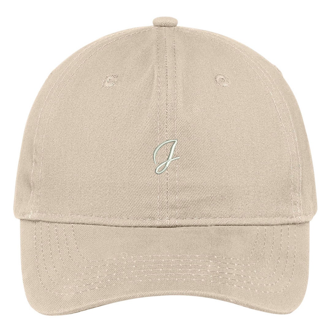 Stitchfy Letter J Small Script Font Embroidered Adjustable Cotton Cap ...