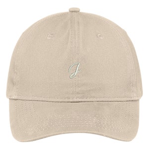 Letra De Puntada J Pequeña Escritura Fuente Bordado Gorra de Algodón Ajustable