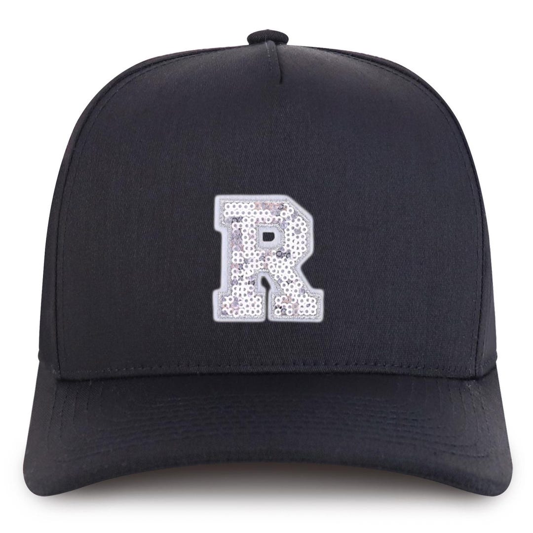 Letter R Hat Stitchfy Letter R Sequin Patch 5 Panel Cotton Baseball Cap (SF-AP0319 ...