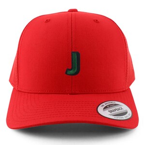 Gorra de malla de camionero de 6 paneles con parche del alfabeto J de Stitchfy (SF-AP0097-FLX-6606)