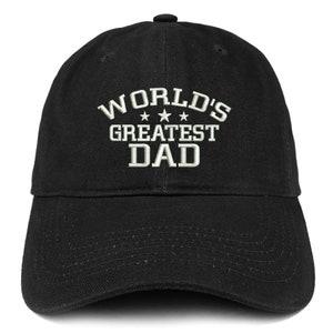 World's Best Poppop Low Profile Cotton Baseball Cap - Embroidered Black Adjustable Hat - View #2
