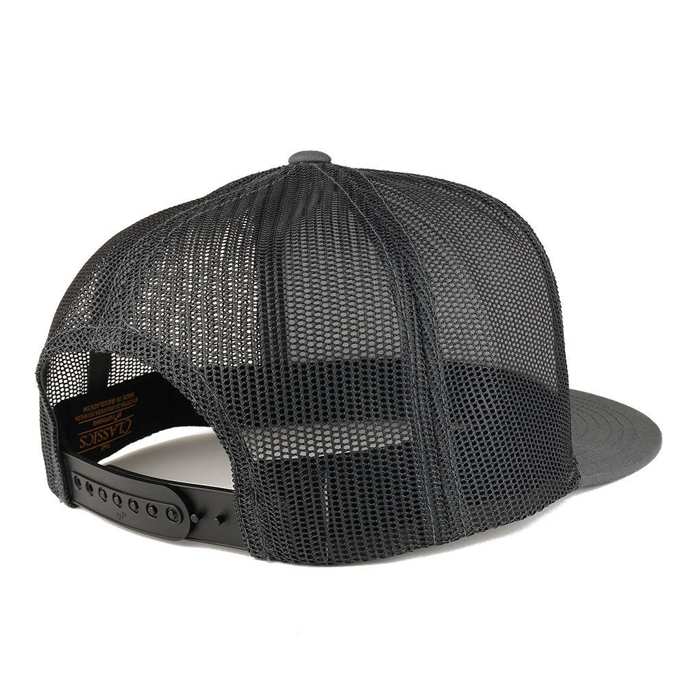 Virgin Islands Flag Trucker Cap - 5 Panel Flatbill Mesh Hat, Adjustable Snapback - View #2