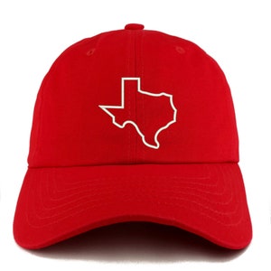 Stitchfy Texas State Outline Adjustable Unstructured Dad Hat