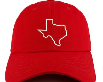 Stitchfy Texas State Outline Adjustable Unstructured Dad Hat