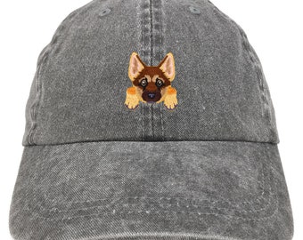 Stitchfy German Shepherd Patch Pigment Dyed Washed Baseball Cap (SF-AP0009-MGC-7601)