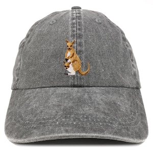 Stitchfy Kangaroo Patch Pigment Dyed Washed Baseball Cap (SF-AP0042-MGC-7601)