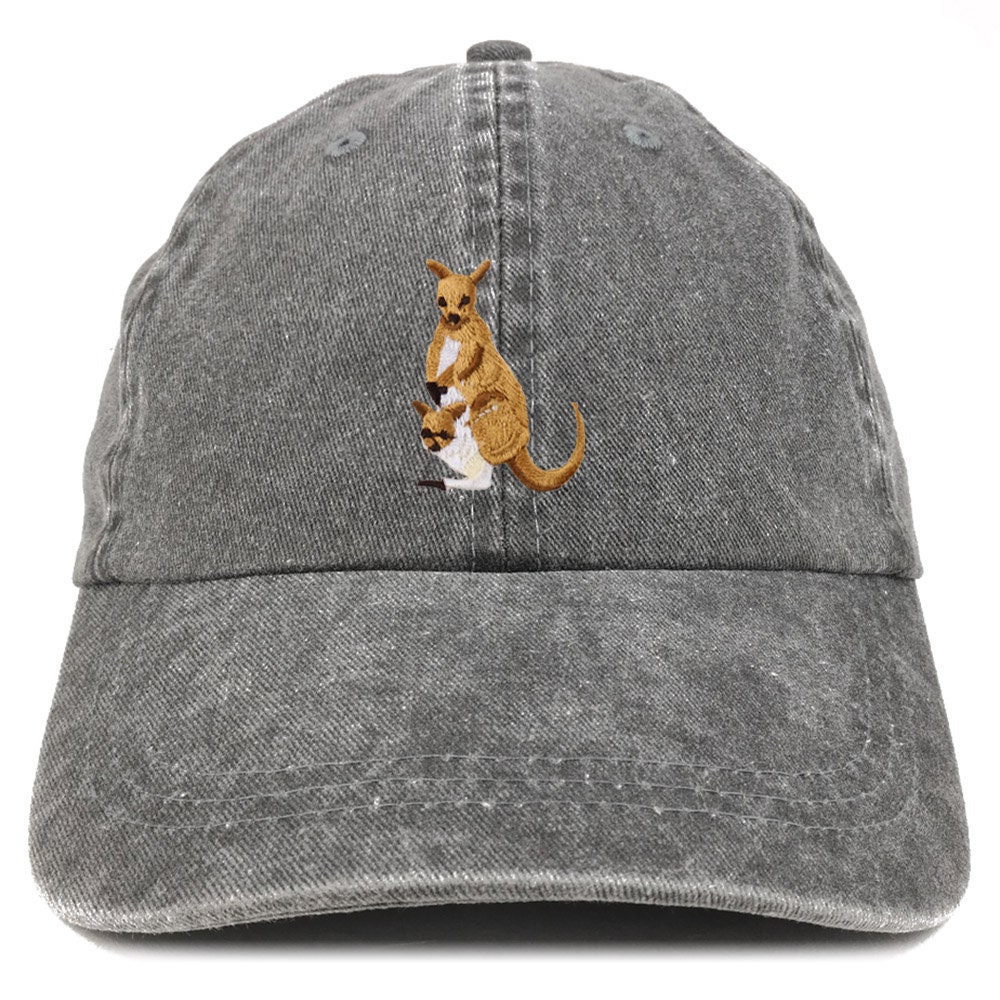 Stitchfy Kangaroo Patch Pigment Dyed Washed Baseball Cap (SF