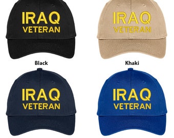 Stitchfy Iraq Veteran Embroidered Structured High Profile Baseball Cap (SF-TXT125-OTC-27-079)