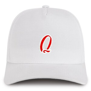 Stitchfy Bokstaven Q Script Outline 5 Panel Structured Snapback Baseball Cap (SF- TXT3803-NIS-GNV-007)
