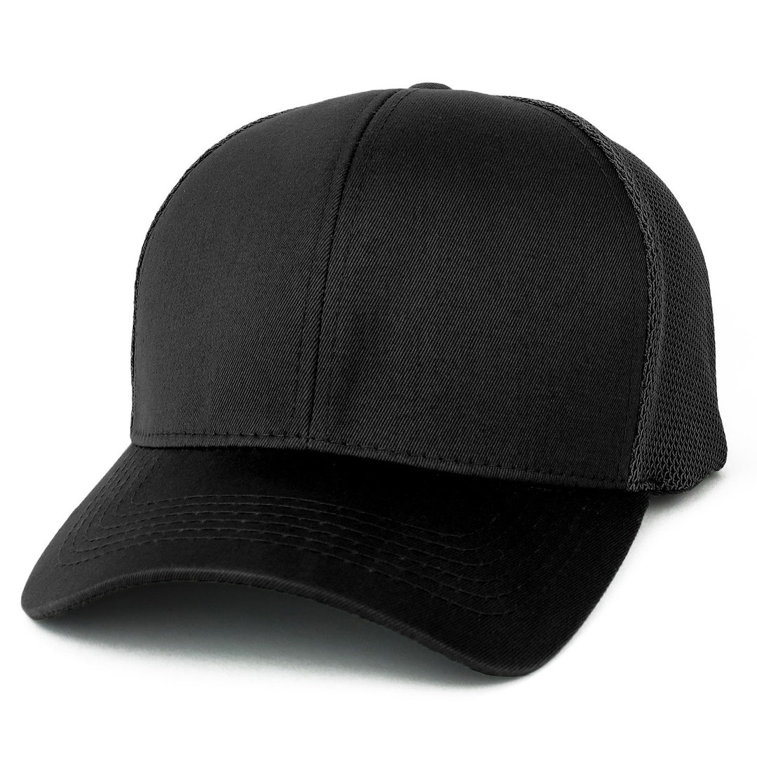 Trucker Solid Black Beanie Stitchfy Structured Customized XXL Size