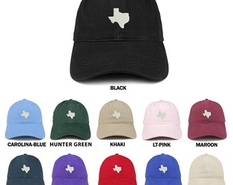 Stitchfy Texas State Map Embroidered Low Profile Soft Cotton Baseball Cap