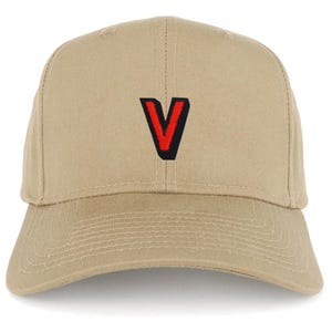Gorra de béisbol estructurada con parche "V" del alfabeto de Stitchfy (SF-AP0109-27-079)