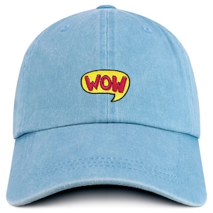 Stitchfy Wow Cartoon Patch Pigmentgeverfde zachte katoenen baseballpet (SF-AP0272-MGC-7601)
