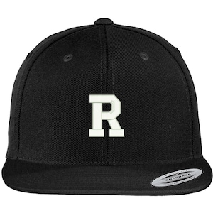 Stitchfy Carta R Colegiata Varsity Fuente Inicial Bordado Gorra de Béisbol Bordado
