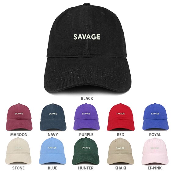 Savage High Quality Baseball Hat Dad Cap Black with Red Logo