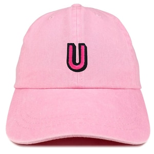 Gorra de béisbol lavada con parche del alfabeto U de Stitchfy, teñida con pigmentos (SF-AP0108-MGC-7601)