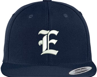 Embroidered Flat Bill Snapback Cap - Etsy