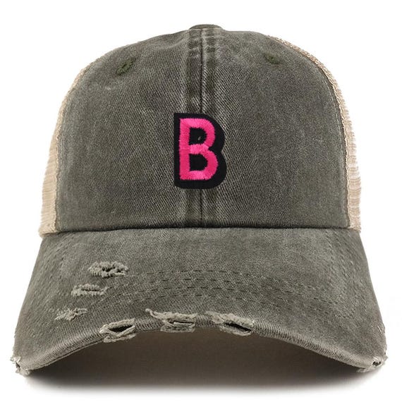 Frayed Letter Baseball Cap Frayed Design Letters Embroidery Baseball Cap In PUCE  main image 3