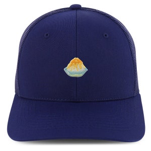 Stitchfy Shaved Ice  Embroidered Patch Structured 6 Panel Mesh Back Trucker Cap  (SF- AP0181-NIS-GNV-003M)