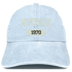 Stitchfy Vintage 1970 Embroidered Pigment Dyed Washed Baseball Cap (SF-VINLOG1970-MGC-7601)