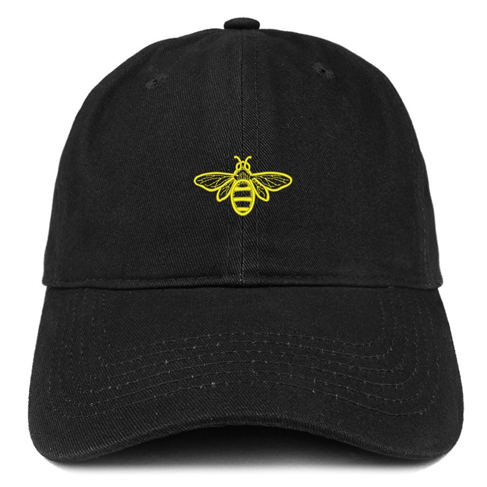 Stitchfy Bee Embroidered Brushed Cotton Dad Hat Cap | Etsy