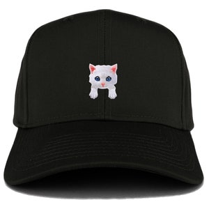 Stitchfy White Persian Cat Kitten Patch Structured Baseball Cap (SF-AP0071-27-079)