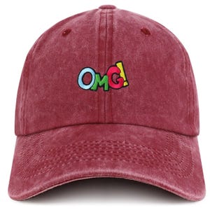 Stitchfy OMG! Cartoon Patch Pigment Dyed Soft Cotton Baseball Cap (SF-AP0279-MGC-7601)
