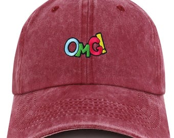 Gorra de béisbol de algodón suave teñido con pigmentos y parche de dibujos animados Stitchfy OMG! (SF-AP0279-MGC-7601)
