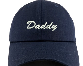 Stitchfy Daddy Script Font Solid Adjustable Unstructured Dad Hat