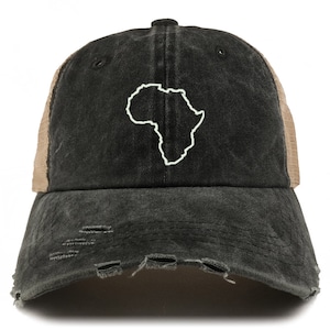 Stitchfy Africa Map Outline lavado frontal malha traseira desgastada boné