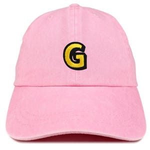 Gorra de béisbol lavada con parche del alfabeto G de Stitchfy, teñida con pigmentos (SF-AP0094-MGC-7601)