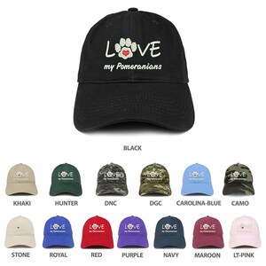 Stitchfy I love My Pomeranians Embroidered 100% Cotton Adjustable Cap Dad Hat