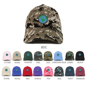 Stitchfy Small Earth Embroidered Low Profile Soft Cotton Brushed Baseball Cap