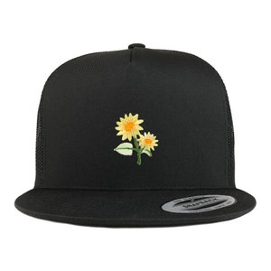 Stitchfy Sunflower Patch 5 Panel Flatbill Trucker Cap (SF-AP0025-FLX-6006)